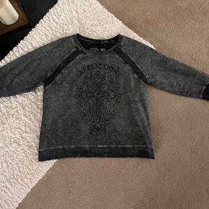 Affliction Charcoal Graphic Long Sleeve Shirt